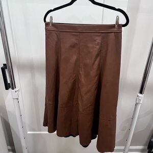 Banana Republic A-Line Brown Faux Leather Skirt